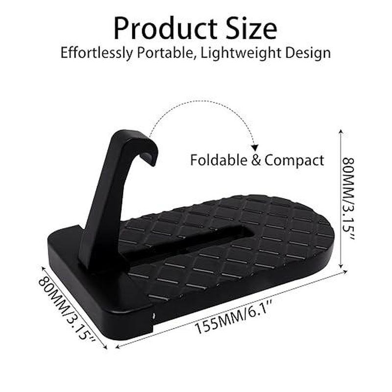Car Door Step for Easy Roof Access -Multi-Foldable Aluminum Alloy Car Step Hook for Most Cars, Suvs, Trucks - with Glass Breaker - Roof Rack Accessories - Max Load 220 Lbs